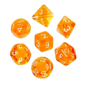 Rebel Crystal Orange Dice Set – Komplet kości Kryształowe Pomarańczowe