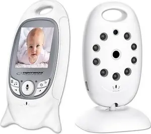 Video baby monitor ESPERANZA EHM001 — 2" LCD, 320×240 video, night vision 5 m, temperature sensor, up to 260 m range, rechargeable LiPo 540 mAh