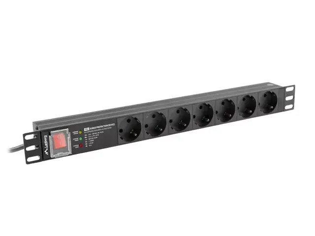 LANBERG PDU-PRO-07F-0200-BK 1U PDU 7x Type F 16A Photo 2