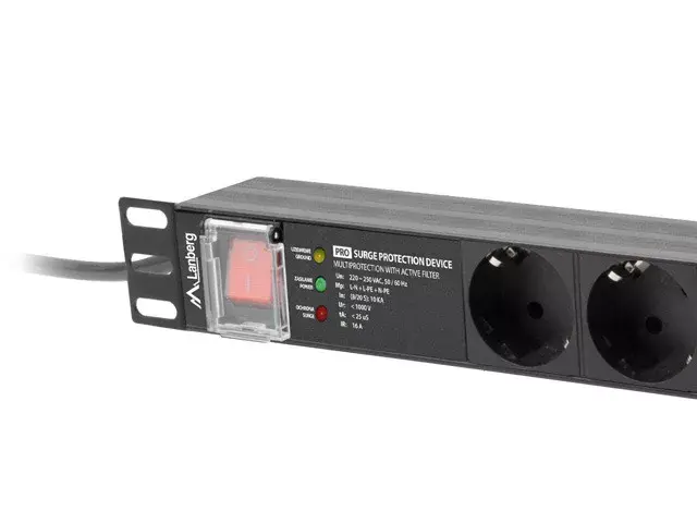 LANBERG PDU-PRO-07F-0200-BK 1U PDU 7x Type F 16A Photo 3