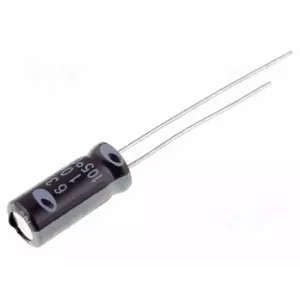 Elektrolītiskais kondensators THT 10µF 63V Ø5×11 mm, ar vadītājiem