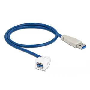 Keystone Module USB 5 Gbps type-A female 250° to type-A male 0.5m cable DeLOCK