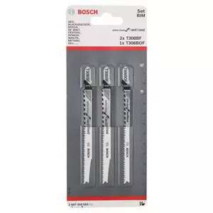 Набор пилок для лобзика Bosch 2607010593 — для неабразивной древесины и мягкой древесины, макс. толщина реза 50 мм, 3 шт.