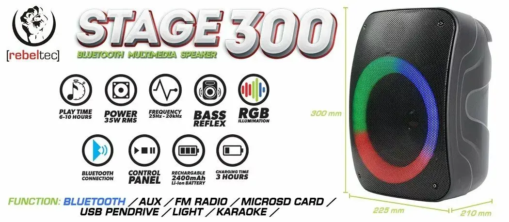Rebeltec ec STAGE 300 Bluetooth-колонка Photo 2