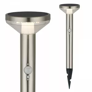 Solar LED lamp MACLEAN MCE465 C/M with motion sensor, matt chrome, IP44, 3 modes, Li-ion 18650 3.7V 1200mAh