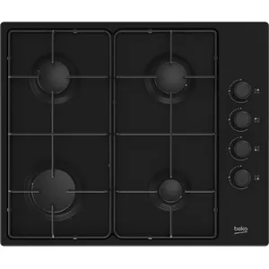 Beko HIBG64120SB 60cm Gas Hob with Side Knob Controls