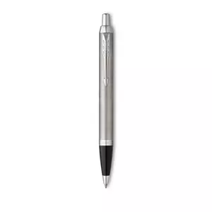 Шариковая ручка Parker IM с клипом, выдвижная, нержавеющая отделка, синие чернила, средний пишущий узел, 1 шт
