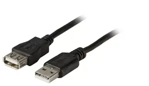USB 2.0 data cable EFB Elektronik K5428SW.0,5V2 — USB A to USB A, 0.5 m, black, nickel/gold contacts