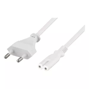 Power cable DELTACO DEL-109JP CEE 7/16 to IEC 60320 C7 250V 2.5A 10 m white