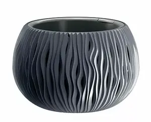 Flower pot Prosperplast Bowl Sandy DSK370-S433 — plastic planter, 37 cm diameter, anthracite