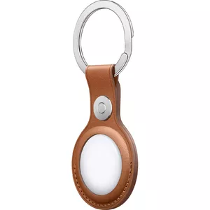 Apple AirTag Leather Key Ring in Saddle Brown