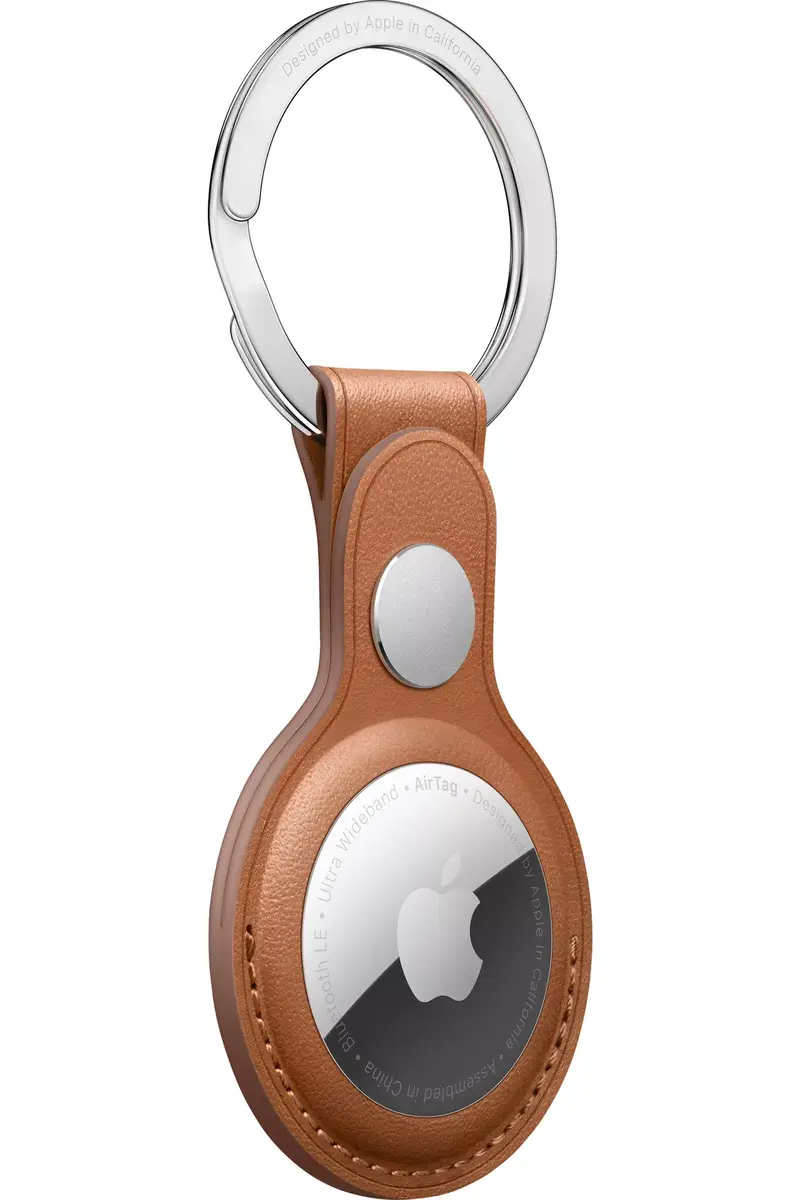 Apple AirTag Leather Key Ring - Saddle Brown Photo 2