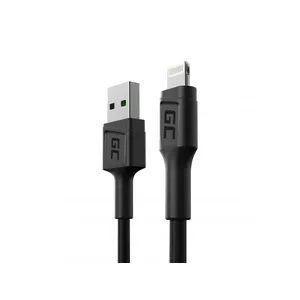 Lightning to USB-A cable Green Cell KABGC24 0.3 m, Black