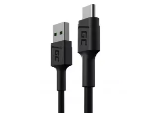 USB Cable Green Cell KABGC25 0.3m USB A to USB C Black