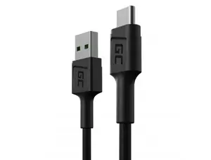 Green Cell KABGC25 USB Cable USB A to USB C 0.3 m Black