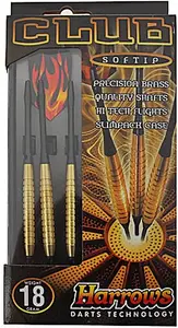 Soft-tip darts Harrows Club Brass 7219 — 3 pcs, 18 g each, brass barrels, suitable for electronic dartboards