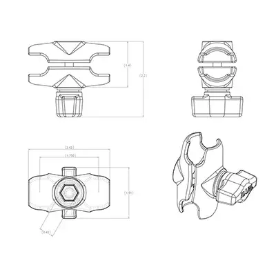 Крепление Brodit RAM Mounts Double Socket Arm Photo 3