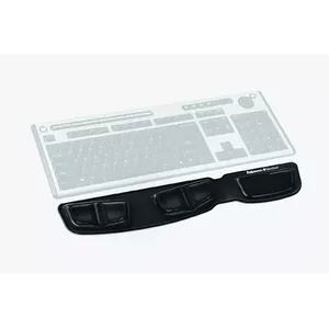 Wrist rest Fellowes 9183201 — gel polyurethane, 463.6×85.7×15.9 mm, black