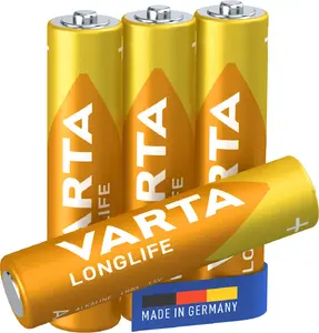 Одноразовая щелочная батарейка Varta 04103 AAA 1,5 В — 4 шт., высота 44,5 мм