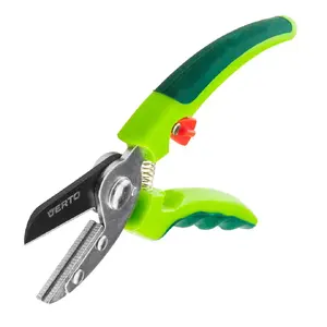Pruning shears Verto 15G201 — Anvil cutting system, 190 mm length, 4.1 cm blade, 1 cm cutting capacity, plastic handles (green)