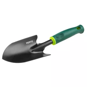 Garden trowel Verto 15G405 — steel hand trowel, length 340 mm, black/green