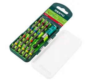 Screwdriver Bit Set Verto 66H606 — 14 pcs, Phillips/Pozidriv/Slot/Torx tips, 25 mm, 1/4" shank