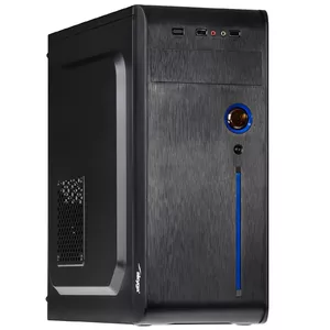 Datora korpuss Akyga AK939BL Midi Tower — atbalsta ATX/Micro-ATX, 3×3.5" + 3×2.5" nodalījumi, GPU līdz 385 mm, USB 2.0