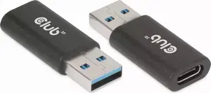 Club 3D USB 3.2 Gen1 Type A vīrišķais uz USB 3.2 Gen1 Type C sievišķo adapteris melns CAC-1525