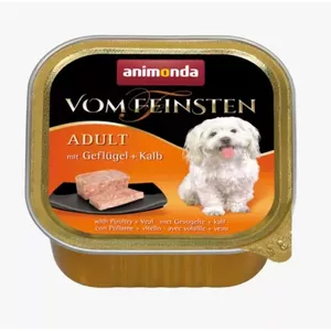 Консервы для собак animonda Vom Feinsten Adult с птицей и телятиной 150 г, лоток, влажность 81%