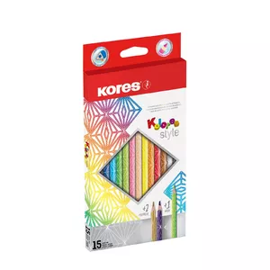Colored Pencils KORES KOLORES STYLE Triangular 3 mm Lead, Set of 15