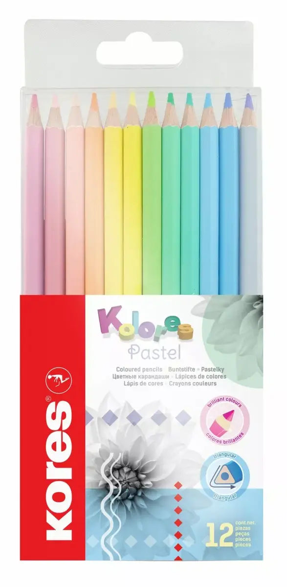 Цветные карандаши KORES KOLORES PASTEL 3 мм, 12 цветов Photo 5