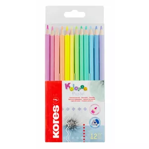 Krāsainie zīmuļi KORES KOLORES PASTEL, trīsstūrveida, 3mm, 12 pasteļkrāsas