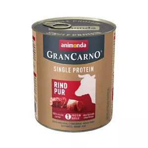 Влажный корм для собак Animonda GranCarno Pure Beef 800 г — для взрослых, без глютена, банка
