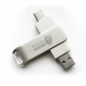 Kindermann Klick & Show USB A/C Drive, Sudrabs 1 pcs