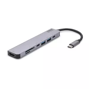 Док-станция SAVIO AK-47 — USB 3.2 Gen 1 Type-C хост, HDMI, USB-A/Type-C, MicroSD/SD, серый