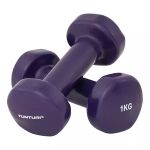 Гантель фиксированная Tunturi 14TUSFU109, 2 кг, сталь, фиолетовая, гриф Ø 2.9 см, длина грифа 10 см, 2 шт.