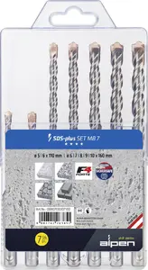 Drill Bit Set ALPEN 5–10 mm spiral for steel and concrete, model 0080700007100, 6 pcs