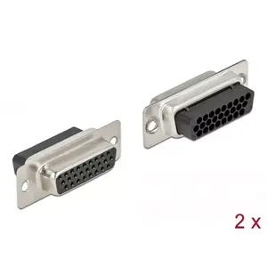 Соединитель DeLOCK 66724 D-Sub HD 26 пин Черный Серебристый