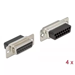 Соединитель DeLOCK 66720 D-Sub 15 Pin Черный Серебристый