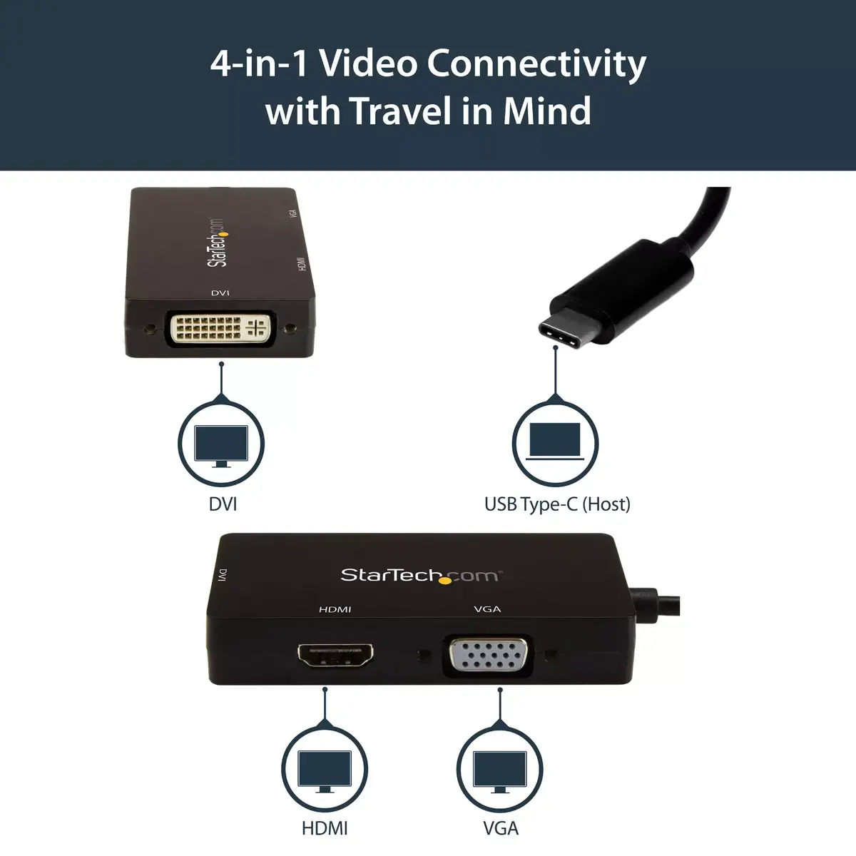 StarTech USB-C многопортовый видеоадаптер CDPVGDVHDBP Photo 7