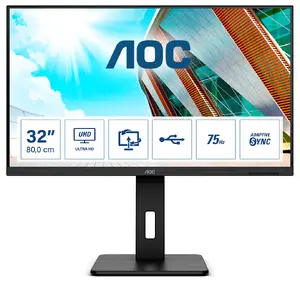 Computer Monitor AOC U32P2 31.5" 3840 x 2160 pixels 4K Ultra HD VA LED Black Built-in Speakers USB Hub VESA Height Adjustment