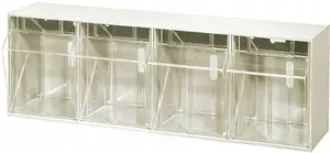 Storage box magazine Allit VarioPlus ProFlip 464421, modular stackable bin system, white/transparent, 600 x 240 x 200 mm