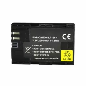Rechargeable camera battery extra digital LP-E6N 2400mAh, compatible replacement for Canon LP-E6N