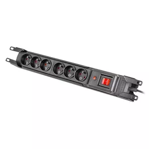 ARMAC 19" stieples slāpētājs M6/30/R/CZ/IEC — 6×IEC kontaktligzdas, 3 m kabelis