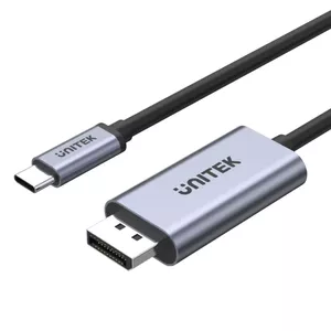 Cable gender changer Unitek V1409A USB-C (male) to DisplayPort (male), 2 m, DisplayPort 1.2, aluminium housing, black/grey