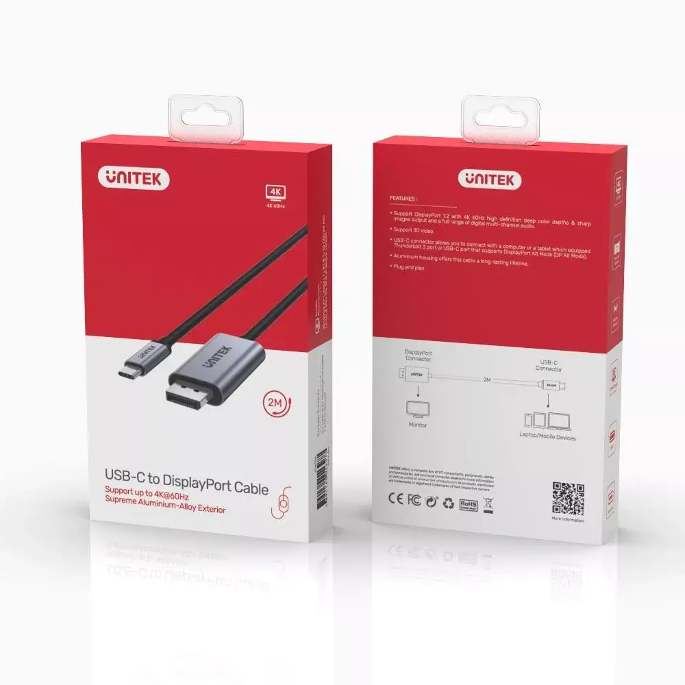 Kabelis-pāreja Unitek V1409A USB-C uz DisplayPort Photo 4