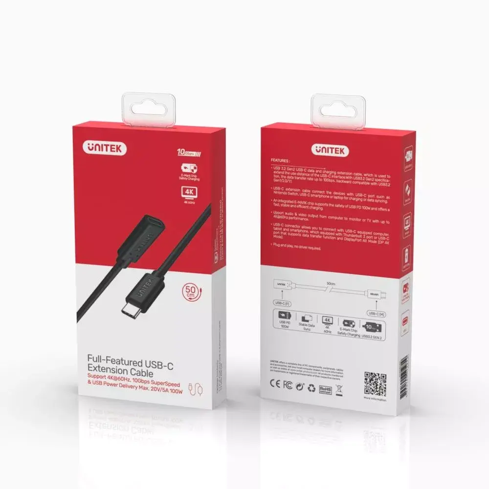 Кабель Unitek USB-C — USB-C C14086BK 0,5 м Photo 4