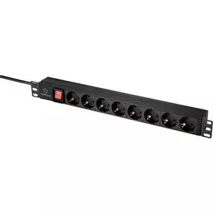 Barošanas sloksne Renkforce RF-4604248 19" 1U ar slēdzi, melna