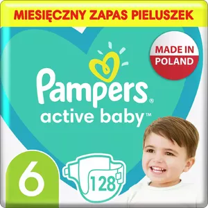 Одноразовые детские подгузники Pampers Active Baby размер 6 (13–18 кг), 128 шт.