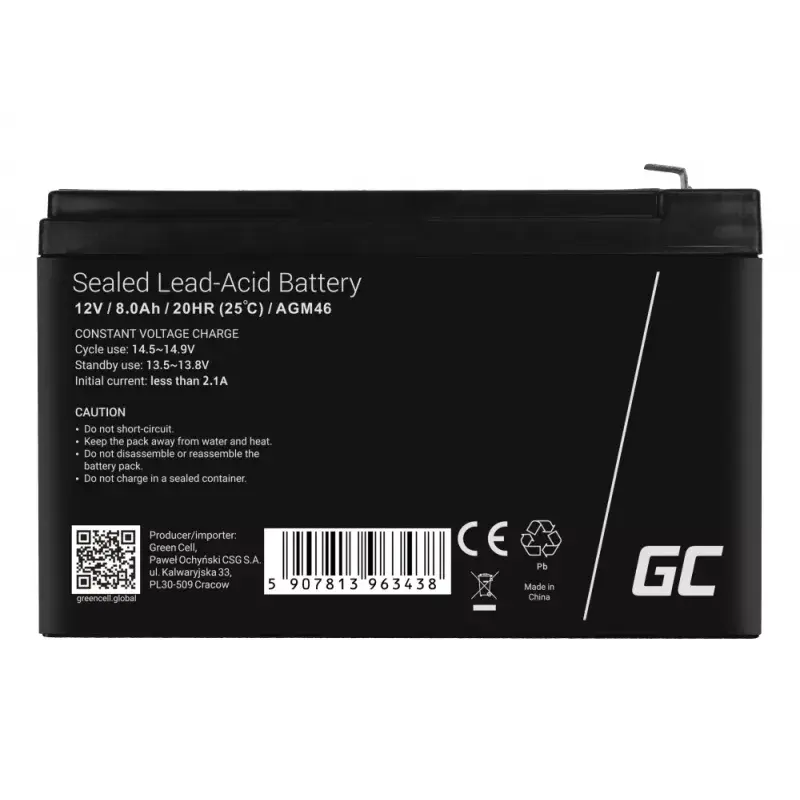 Green Cell AGM46 12V 8000 mAh VRLA Photo 4